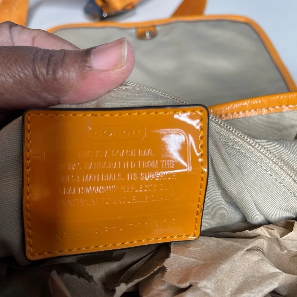 Coach signature pumpkin orange/ Tan adjustable Backpack and Wallet Set with tags
